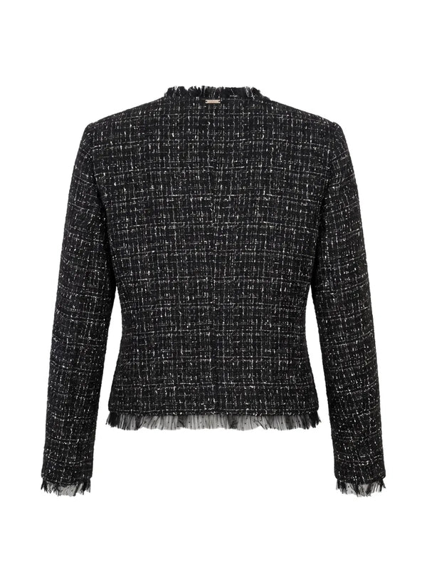 TWINSET Veste En Maille Bouclée Bordée De Tulle