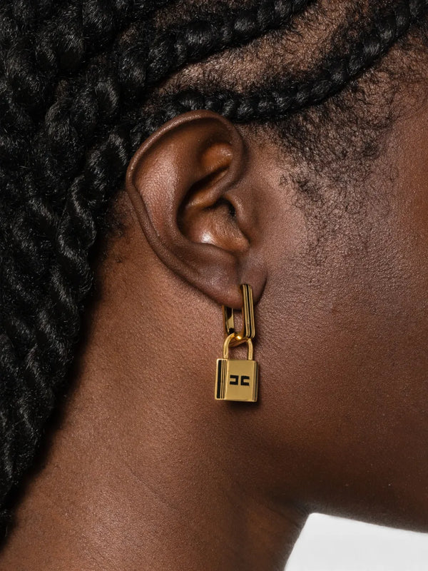 Elisabetta Franchi padlock-detail drop earrings