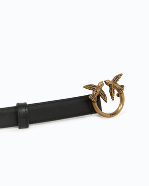 Love Birds thin leather belt 2cm