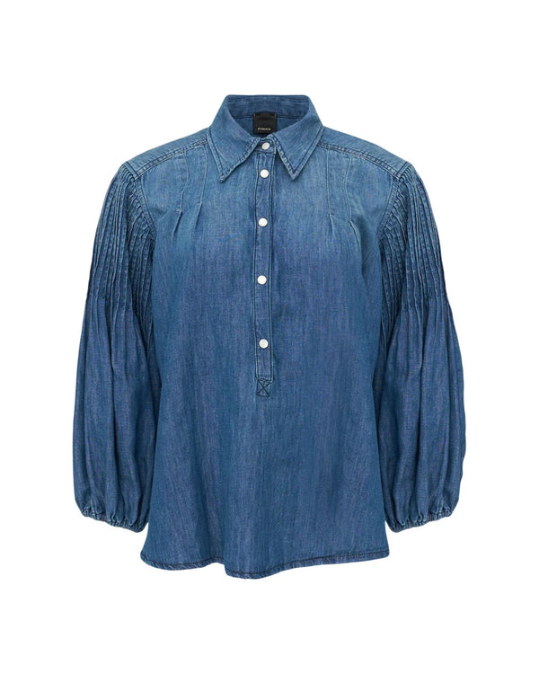 Pinko Women's Summer Denim Blue Top 