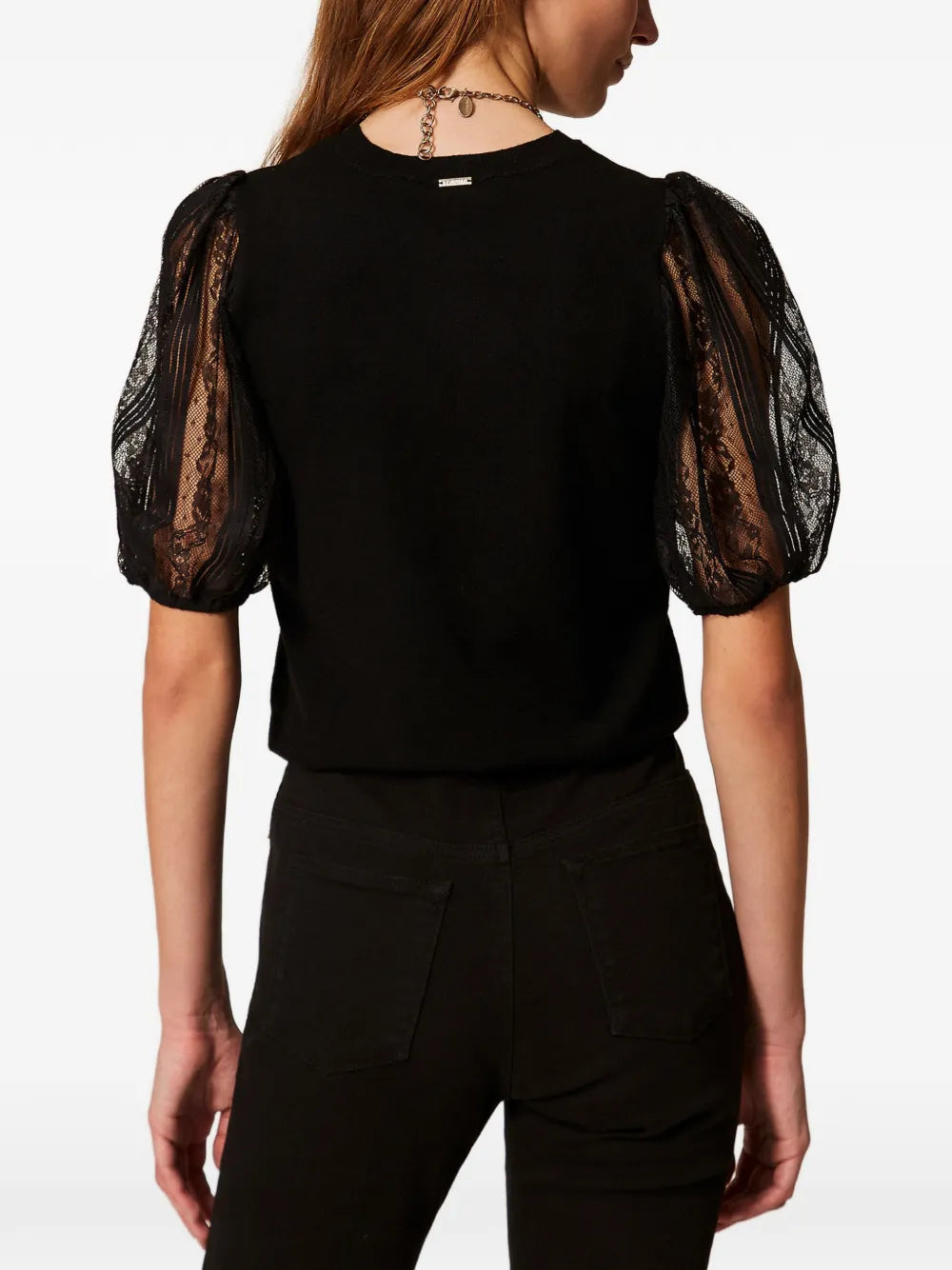 TWINSET short-sleeve jumper with lace