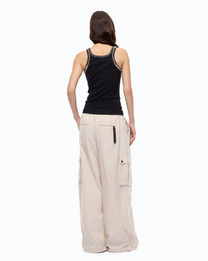 Ribbed top with bejewelled embellishment