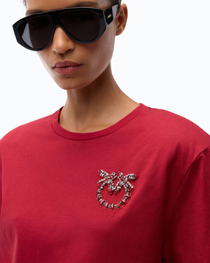 T-shirt with Love Birds jewel detail