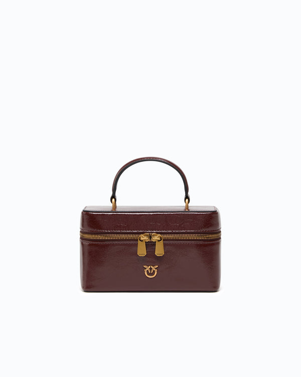 Small crossbody bag in glossy leather