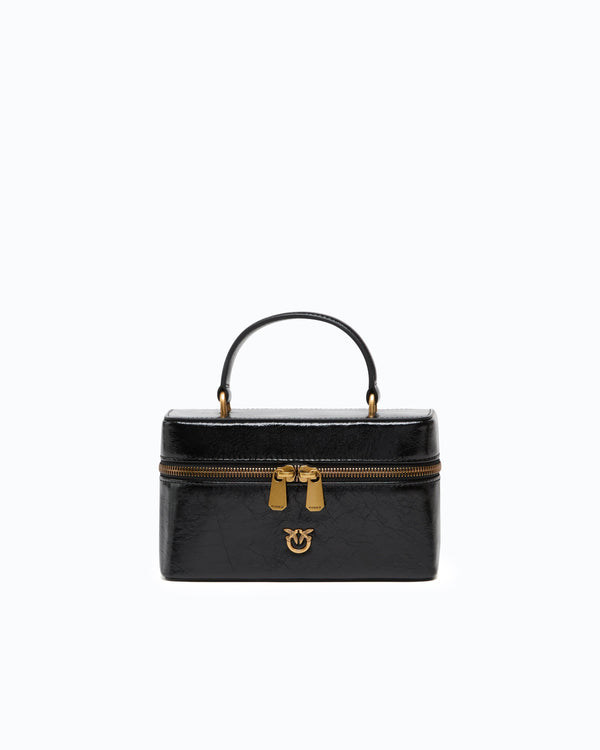 Small crossbody bag in glossy leather