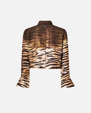 Cropped shirt with animal print