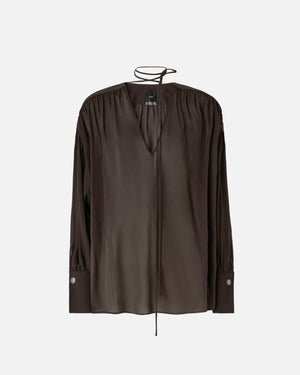 V-neck blouse with gathering