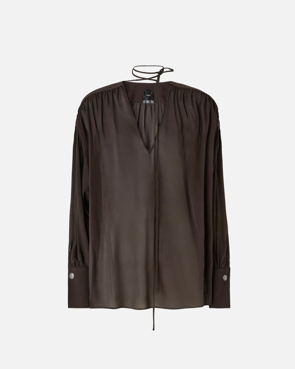 V-neck blouse with gathering