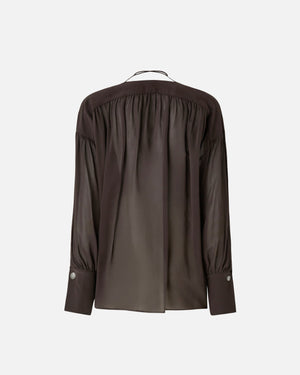 V-neck blouse with gathering