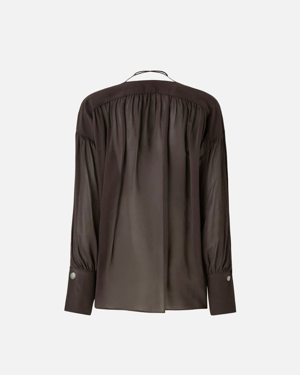 V-neck blouse with gathering