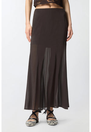 Long skirt with sheer details