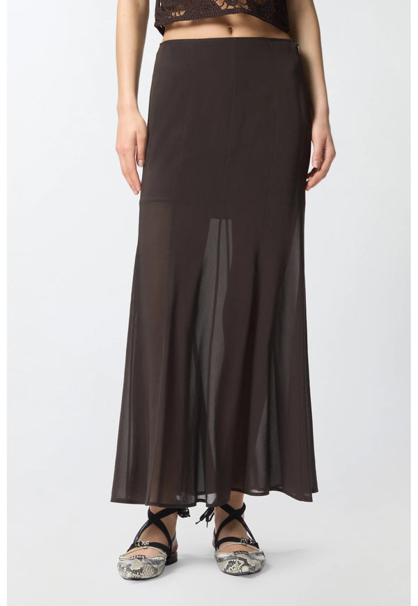 Long skirt with sheer details