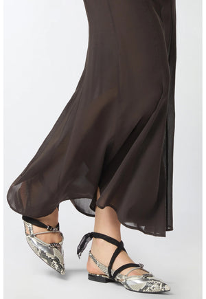 Long skirt with sheer details