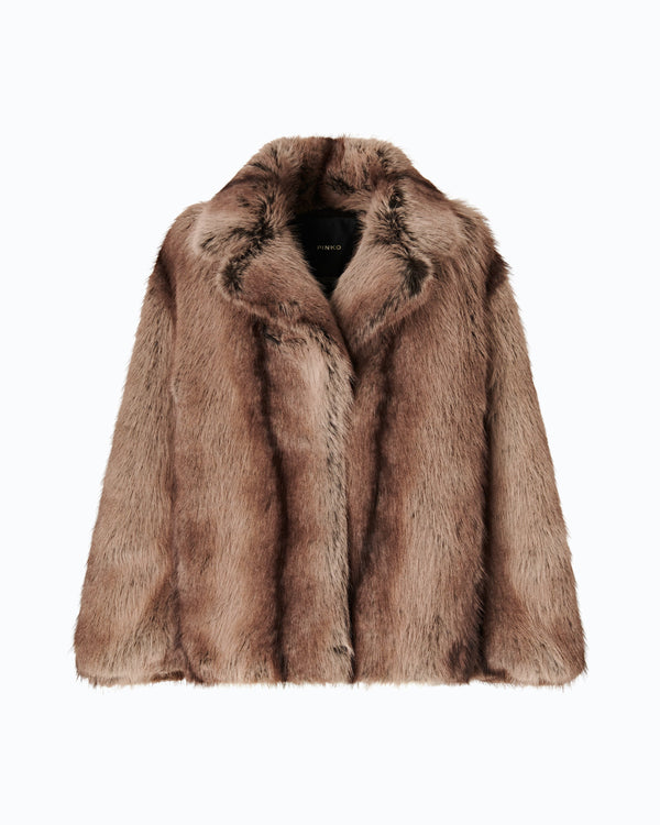 Fur-effect pea coat