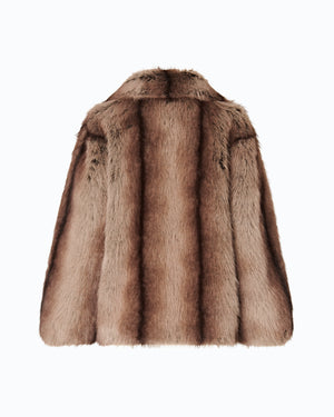 Fur-effect pea coat