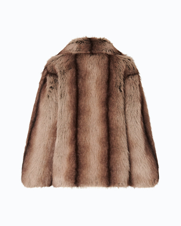 Fur-effect pea coat