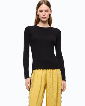 Ribbed sweater with lace