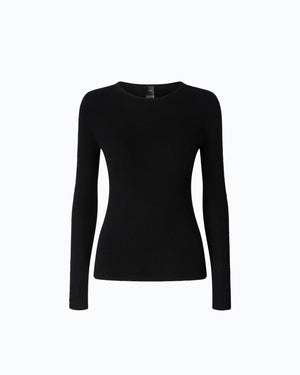Ribbed sweater with lace