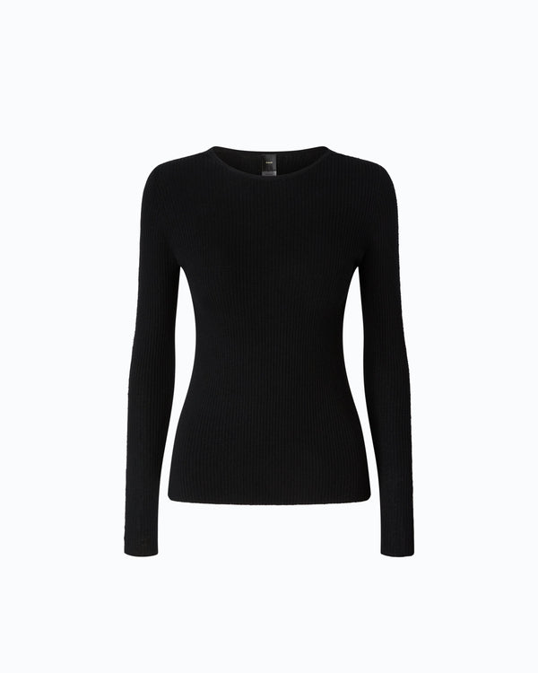 Ribbed sweater with lace