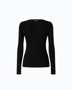 Ribbed sweater with lace