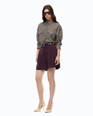 Flared tailored shorts