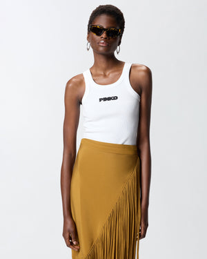 Ribbed vest top with PINKO 3D logo