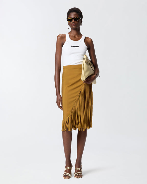 Ribbed vest top with PINKO 3D logo