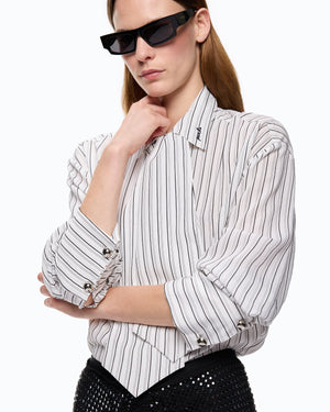 Striped shirt with tie