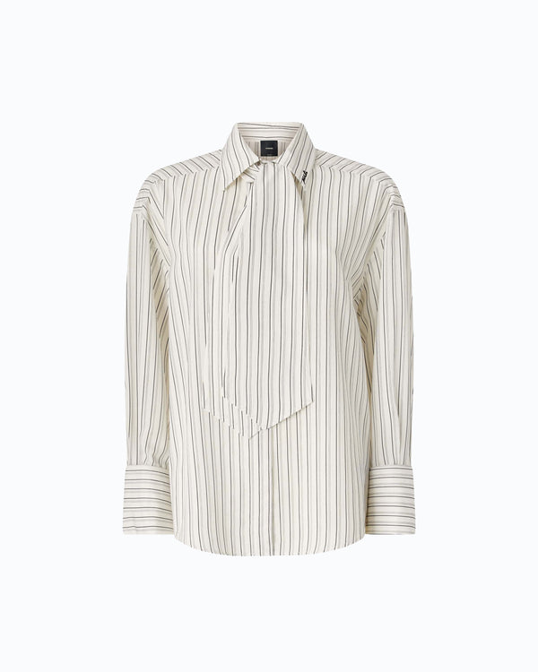Striped shirt with tie