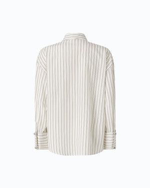 Striped shirt with tie