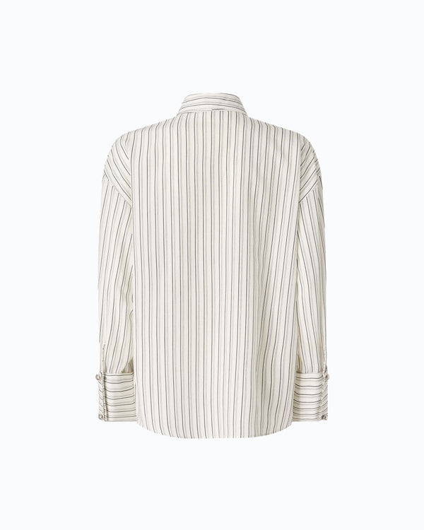 Striped shirt with tie