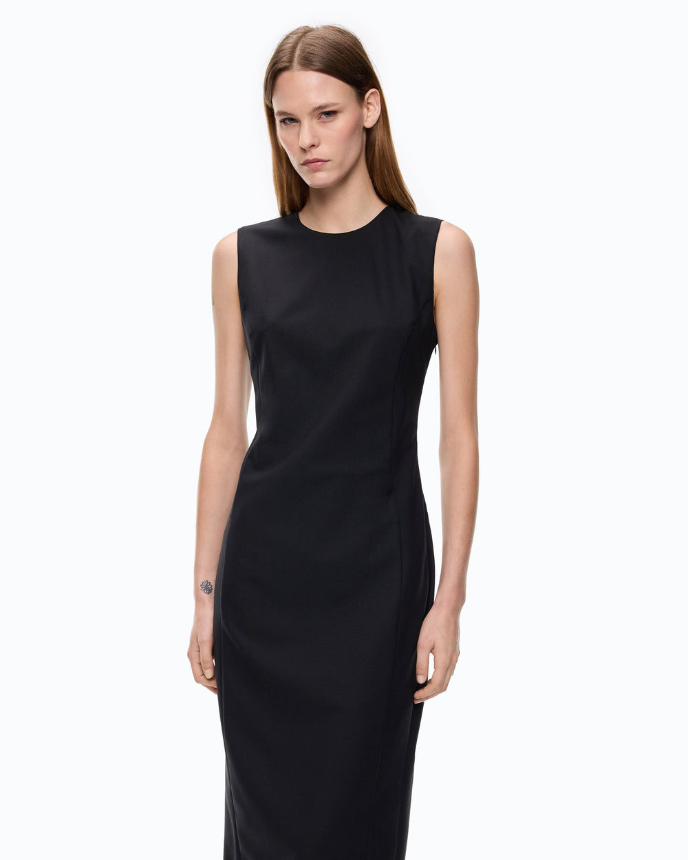 Slim-fit midi dress with lacing