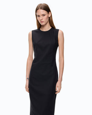 Slim-fit midi dress with lacing