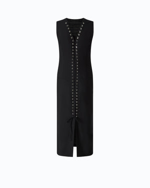 Slim-fit midi dress with lacing