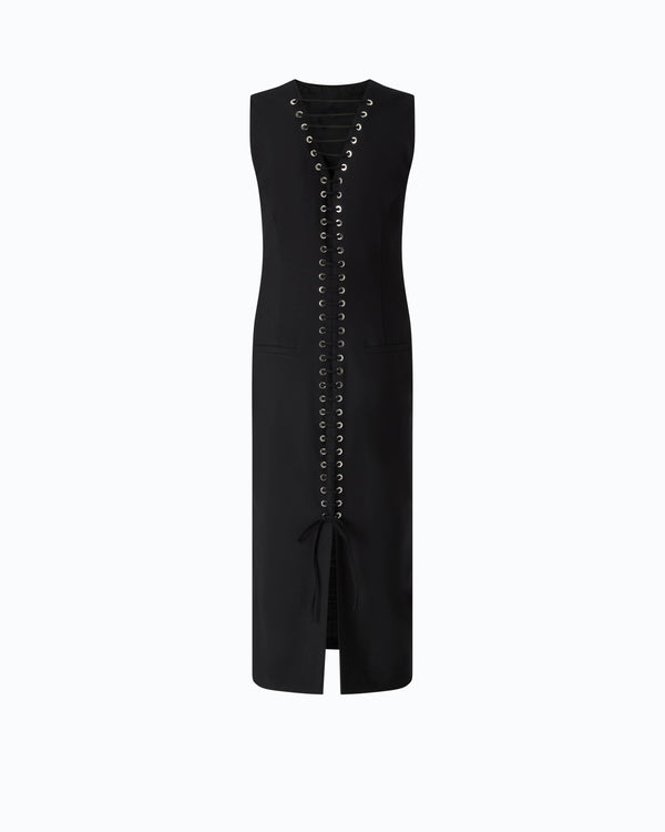 Slim-fit midi dress with lacing