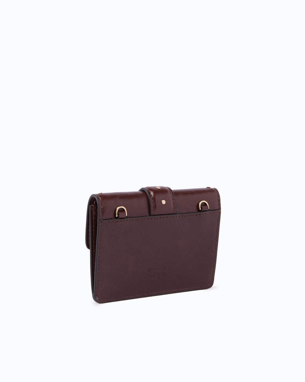 Love Pocket card holder in leather with chain shoulder strap