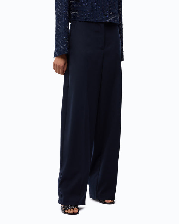 Barrel-fit trousers in wool-blend fabric