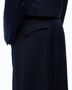 Barrel-fit trousers in wool-blend fabric