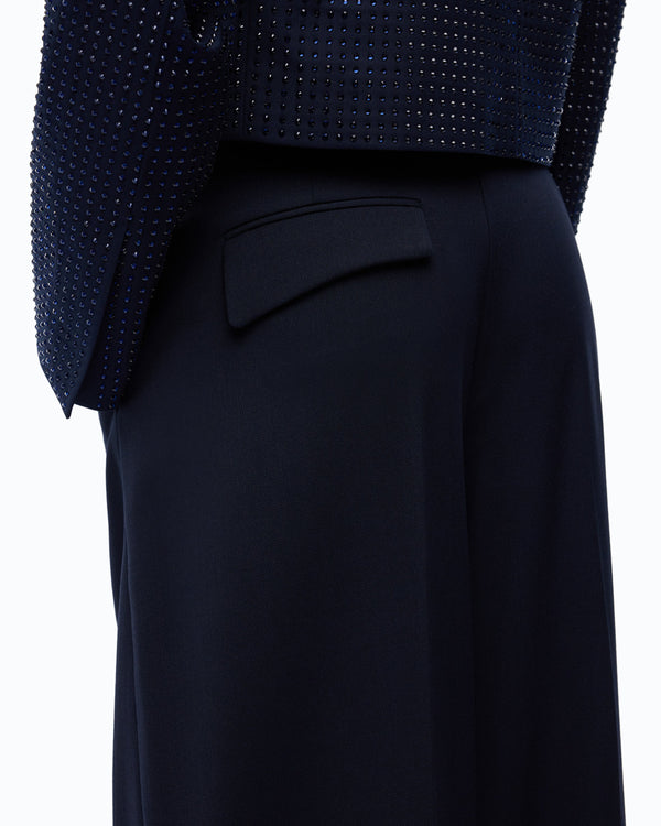 Barrel-fit trousers in wool-blend fabric