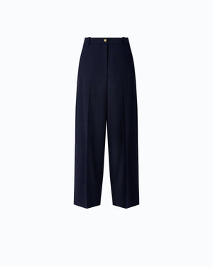 Barrel-fit trousers in wool-blend fabric