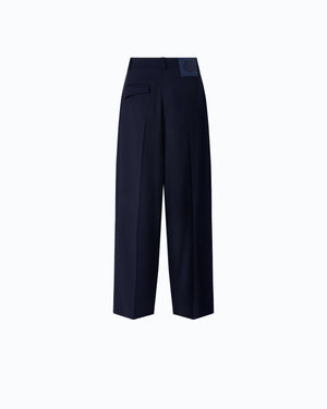Barrel-fit trousers in wool-blend fabric