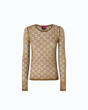 Stretch lace sweater with Love Birds logo motif