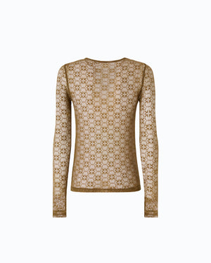 Stretch lace sweater with Love Birds logo motif