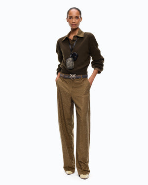 Cropped wool sweater with balloon sleeves