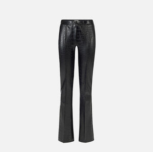 Elisabetta Franchi Black Trousers with Crocodile Print