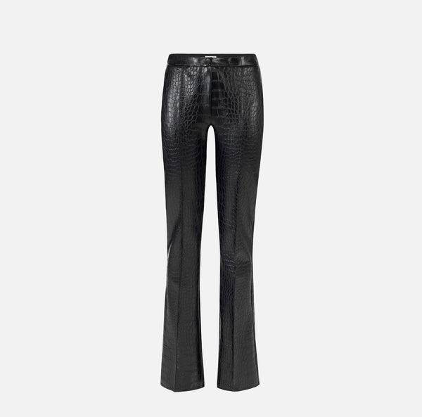 Elisabetta Franchi Black Trousers with Crocodile Print