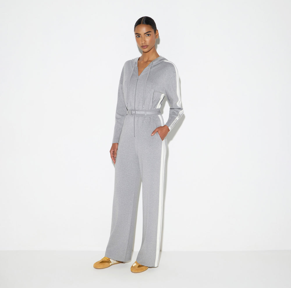 Two-colour knit jumpsuit with logo