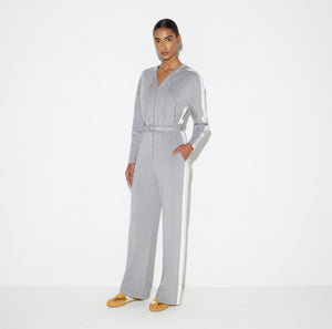 Two-colour knit jumpsuit with logo