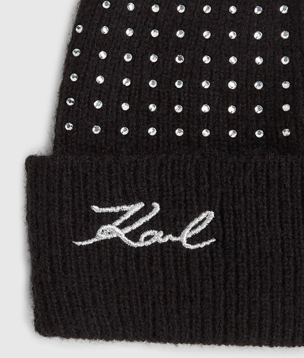 K/Signature rhinestone beanie