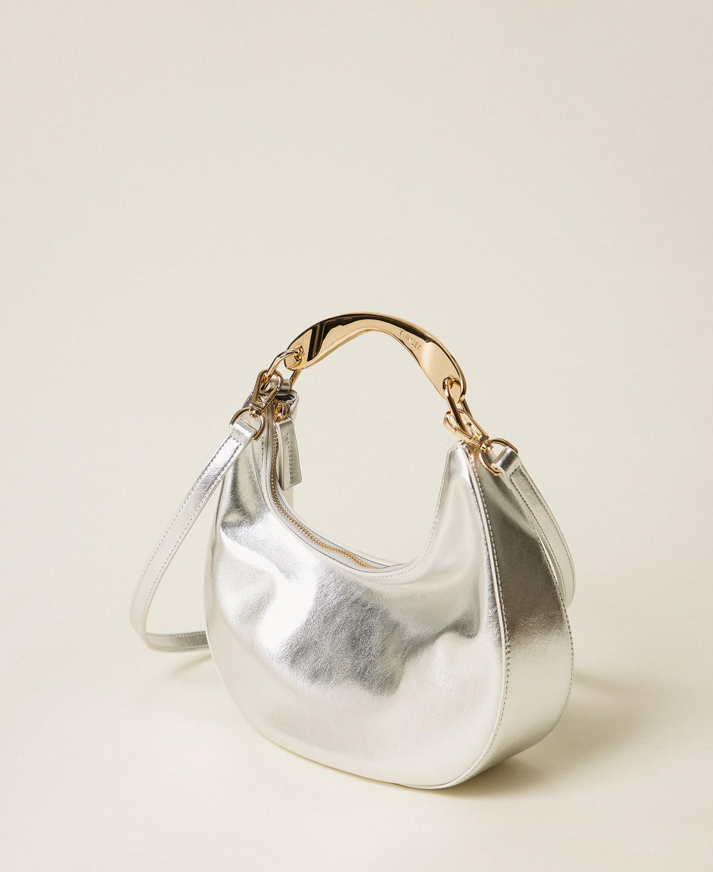 Croissant bag with metal handle